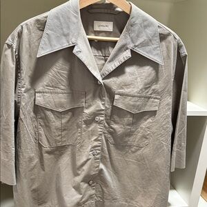 Lemaire Taupe Button-Up Shirt with Pockets
